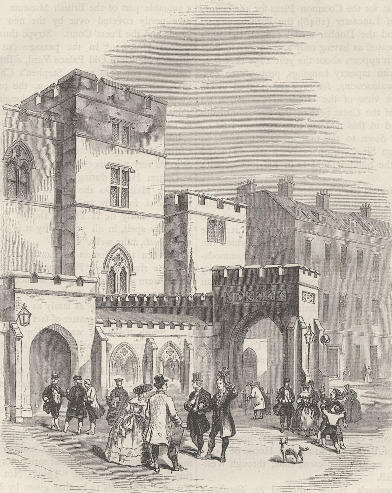 THE ROYAL PALACE OF WESTMINSTER. Entrance to the House of Lords. London c1880